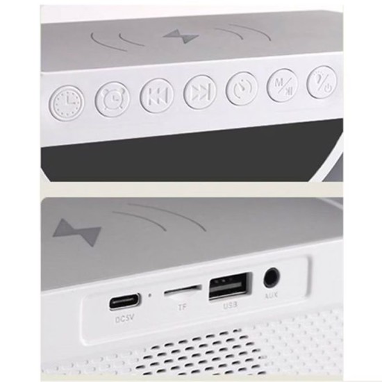 Ασύρματο Φορητό Ηχείο, Ρολόι, Φόρτιση Smartphone, 15W Ασύρματο Φορητό Ηχείο, Ρολόι, Φόρτιση Smartphone, 15W