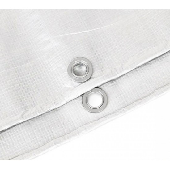 Μουσαμάς 8X10 - Τέντα Aδιάβροχος 160gr/m² με Kρίκους σε Χρώμα Λευκό Μουσαμάς 8X10 - Τέντα Aδιάβροχος 160gr/m² με Kρίκους σε Χρώμα Λευκό