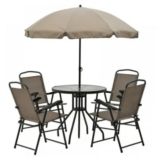 Σετ τραπεζαρίας κήπου & βεράντας μεταλλικό με ομπρέλα – ΚΑΦΕ ΑΝΟΙΧΤΟ Σετ τραπεζαρίας κήπου & βεράντας μεταλλικό με ομπρέλα – ΚΑΦΕ ΑΝΟΙΧΤΟ