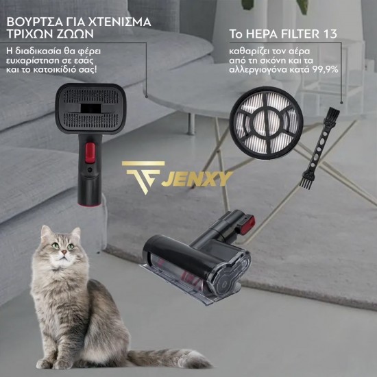 Επαναφορτιζόμενη Σκούπα Jenxy M1 Stick & Χειρός 21.6V 2200MAH Επαναφορτιζόμενη Σκούπα Jenxy M1 Stick & Χειρός 21.6V 2200MAH