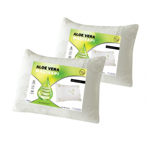 Μαξιλάρι Ύπνου Μέτριας Σκληρότητας ALOE VERA ΠΛΕΚΤΟ 50×70cm 1+1 Δώρο